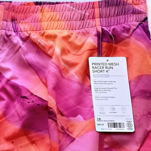 ATHLETA PRINTED MESH RACER RUN SHORT - Picture 11 of 12